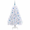 vidaXL Umelý Sklápací Vianočný Stromček Biela 150 cm PVC a oceľ
