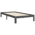 vidaXL Rám postele s čelom sivý 100x200 cm masívne drevo