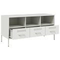 vidaXL TV skrinka biela 100,5x39x50,5 cm oceľ