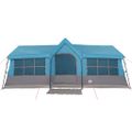 vidaXL Rodinný stan Modrá a šedá 622 x 295 x 238 cm Polyester a oceľ