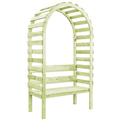 vidaXL Záhradná pergola s lavičkou 130x60x230 cm, impregnovaná borovica