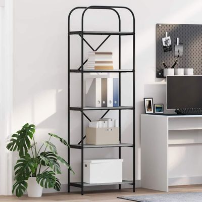 vidaXL Regál na knihy Sivý Sonoma 60 x 30 x 183 cm Kompozitné drevo