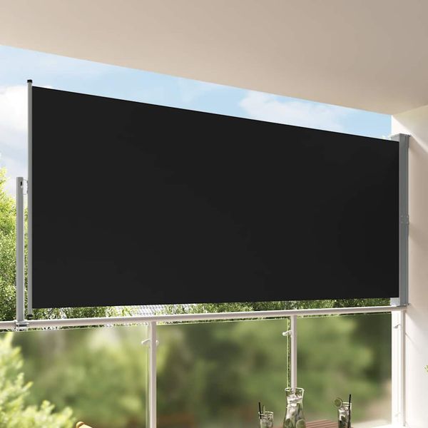vidaXL Zaťahovacia bočná markíza na terasu 160x300, čierna
