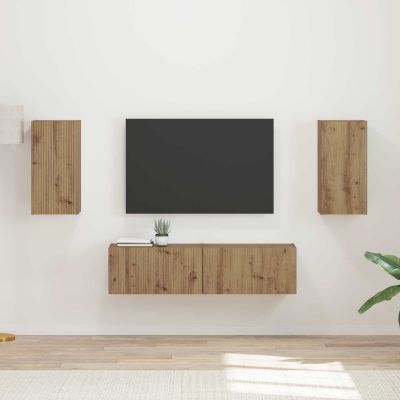 vidaXL Zostava TV skriniek 4 pcs Remeselný dub Kompozitné drevo