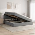 vidaXL Postel s úložným prostorem a matrací Tmavosivá 160 x 200 cm