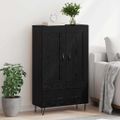 vidaXL Highboard Čierny dub 69,5 x 31 x 115 cm Kompozitné drevo