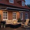 vidaXL Ručný rám markízy s LED Čierna a biela 3 x 2,5 m