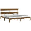 vidaXL Posteľný rám s čelom medovo-hnedý 200x200 cm masívne drevo