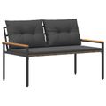 vidaXL Vonkajšia lavička 2 -Seater 116 x 67,5 x 72 cm polyratan