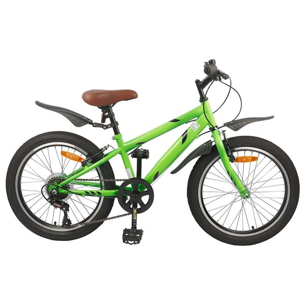 vidaXL Detské Kolo 24 Palcov 6-Speed pre 8-12 rokov Zelená