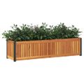 vidaXL Záhradný kvetináč 110x30x27,5 cm masívna akácia a oceľ