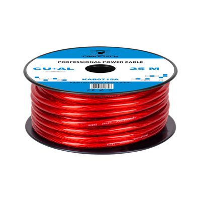 Auto kábel 10Ga OD5,5mm CU+AL 25m Cabletech KAB0715A červený