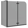 vidaXL Zábrana sprchy Čierna 120 x 68 x 130 cm ESG sklo a hliník