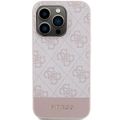 Puzdro Guess pre iPhone 15 Pro 6,1" GUHCP15LG4GLPI ružové HC PC/TPU 4G PU BOTTOM STRIPE