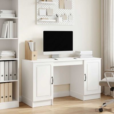 vidaXL Stôl Biela s vysokým leskom 142,5 x 50 x 75 cm Kompozitné drevo