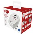 Cestovný univerzálny adaptér EMOS P0055U pre cudzincov do strednej Európy, 1×USB-C, 1×USB-A