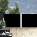 vidaXL Zaťahovacia bočná markíza na terasu 140x1200 cm, čierna