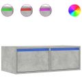 vidaXL TV skrinka s LED svetlami betónová sivá 75x35,5x25 cm