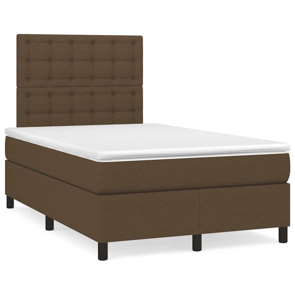 vidaXL Boxspring posteľ s matracom tmavohnedá 120x190 cm látka