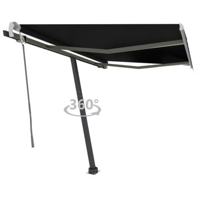 vidaXL Voľne stojaca ručne zaťahovacia markíza 300x250 cm, antracitová