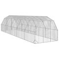 vidaXL Kurací výbeh 2,5x10x2,25 m Oceľ pozink
