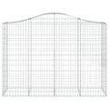 vidaXL Oblúkové gabionové koše 14 ks 200x50x140/160 cm pozink. železo