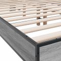 vidaXL Posteľný rám sivý sonoma 120x200 cm kompozitné drevo a kov