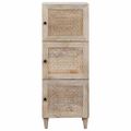 vidaXL Highboard Biela 40 x 33 x 110 cm mangový masív