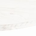 vidaXL Stolová doska, biela 70x35x2,5 cm, borovicový masív, oválna