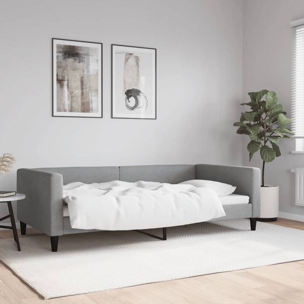 vidaXL Posteľný rám bledosivý 100x200 cm látka