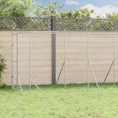 vidaXL Vonkajší koterec pre psov strieborný 2x6x2 m pozinkovaná oceľ