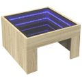 vidaXL Konferenčný stolík s nekonečnými LED dub sonoma 50x50x30 cm