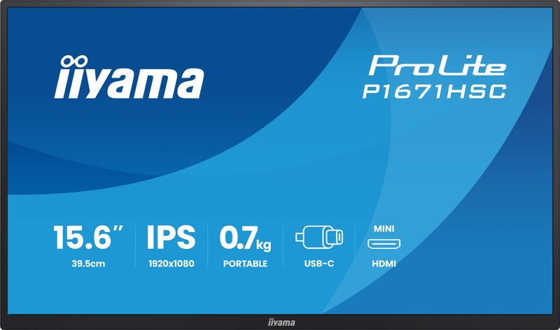 iiyama ProLite/P1671HSC-B1/15,6''/IPS/FHD/60Hz/3ms/Čierna/3R
