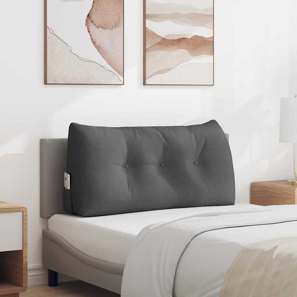 vidaXL Poduška na chrbát Tmavo šedá 100 x 24 x 50 cm látka