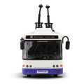 Trolejbus ktorý hlási zastávky česky 28 cm modrý