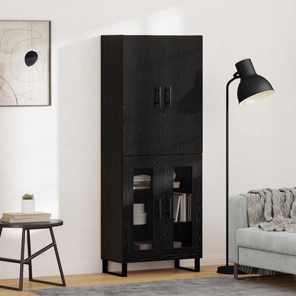 vidaXL Highboard 2 pcs Čierny dub 69,5 x 34 x 180 cm
