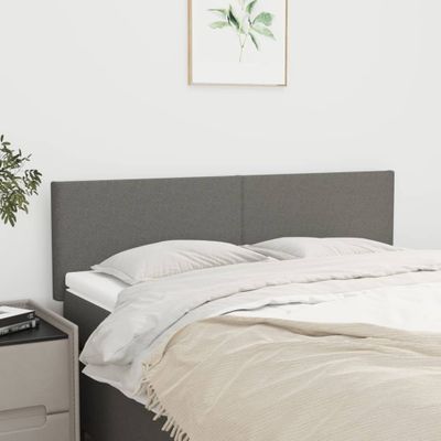 vidaXL Čelá postele 2 ks tmavosivé 72x5x78/88 cm látka