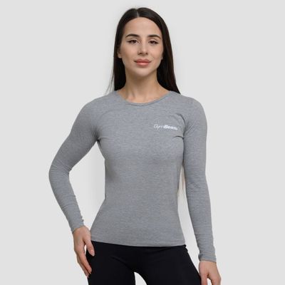 Dámske tričko s dlhým rukávom Basic Grey - GymBeam, veľkosť XS