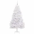vidaXL Umelý Sklápací Vianočný Stromček Biela 180 cm PVC a oceľ