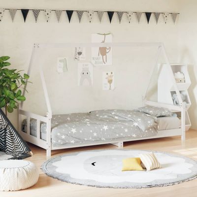 vidaXL Rám detskej postele biely 90x200 cm masívna borovica