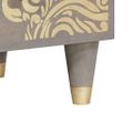 vidaXL Highboard Šedá a zlatá 60 x 33 x 100 cm Masívne mango drevo