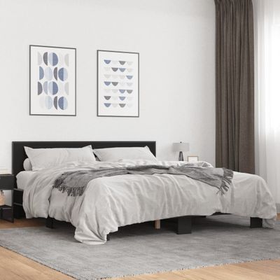 vidaXL Posteľný rám čierny 180x200 cm kompozitné drevo a kov