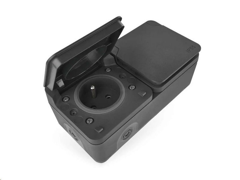 EMOS D730421 Cyklonová zásuvka stenná dvojitá 16A/250V IP55 šedá