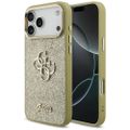Guess Fixed Glitter Big 4G Metal Frame puzdro pre iPhone 17 Pro Max zlatá