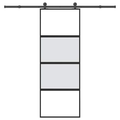 vidaXL Posuvné dvere s kovaním 76x205 cm tvrdené sklo a hliník úzke