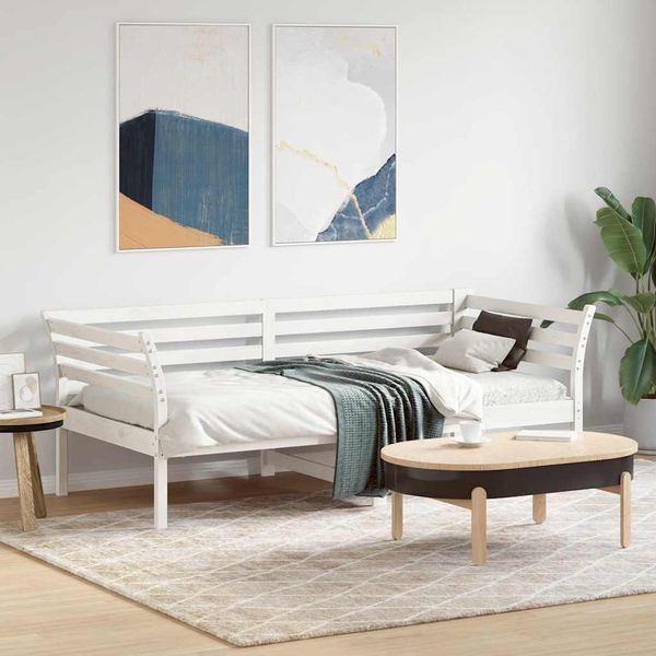 VidaXL Denná posteľ bez matraca Biela 75x190 cm Borovicový masív