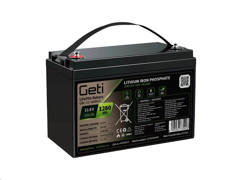 Baterie LiFePO4 12,8V 100Ah GETI GBL-12-100BV2 Bluetooth