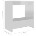vidaXL Príručný stolík, lesklý biely 50x26x50 cm, kompozitné drevo