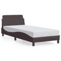 vidaXL Rám postele Dover tmavohnedá 90x200 cm látka