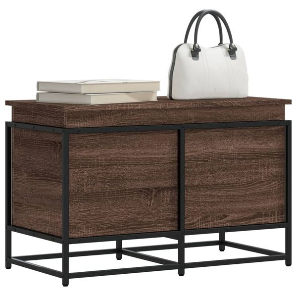 vidaXL Úložný box s vekom hnedý dub 80x40x51,5 cm kompozitné drevo
